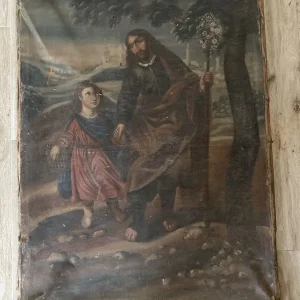 retablo-siglo-xvii-cuadro-san-jose-y-el-nino-siglo-xvii-antes-restauracion-retablos-viridian-restauraciones